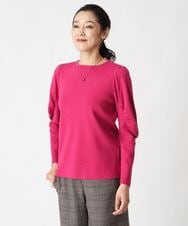 PHFAV57190 GEORGES RECH(小さいサイズ)(メゾン ドゥ サンク) レーヨンストレッチギャザースリーブニット[洗える] ピンク