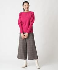 PHFAV57190 GEORGES RECH(小さいサイズ)(メゾン ドゥ サンク) レーヨンストレッチギャザースリーブニット[洗える] ピンク