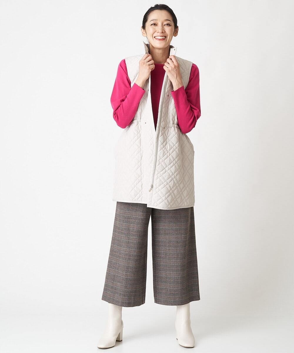 PHFAV57190 GEORGES RECH(小さいサイズ)(メゾン ドゥ サンク) レーヨンストレッチギャザースリーブニット[洗える] ピンク