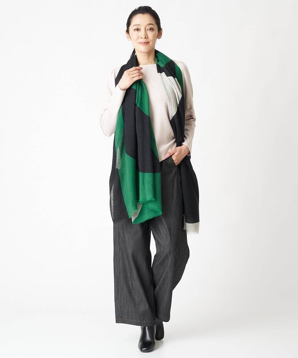 PHFAV57190 GEORGES RECH(小さいサイズ)(メゾン ドゥ サンク) レーヨンストレッチギャザースリーブニット[洗える] ピンク