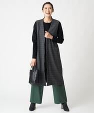 PHFAV57190 GEORGES RECH(小さいサイズ)(メゾン ドゥ サンク) レーヨンストレッチギャザースリーブニット[洗える] ピンク