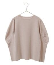 PHFAV57190 GEORGES RECH(小さいサイズ)(メゾン ドゥ サンク) レーヨンストレッチギャザースリーブニット[洗える] ピンク