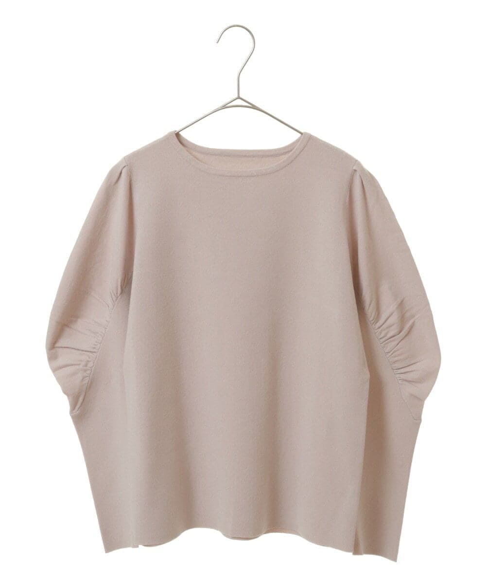 PHFAV57190 GEORGES RECH(小さいサイズ)(メゾン ドゥ サンク) レーヨンストレッチギャザースリーブニット[洗える] ピンク