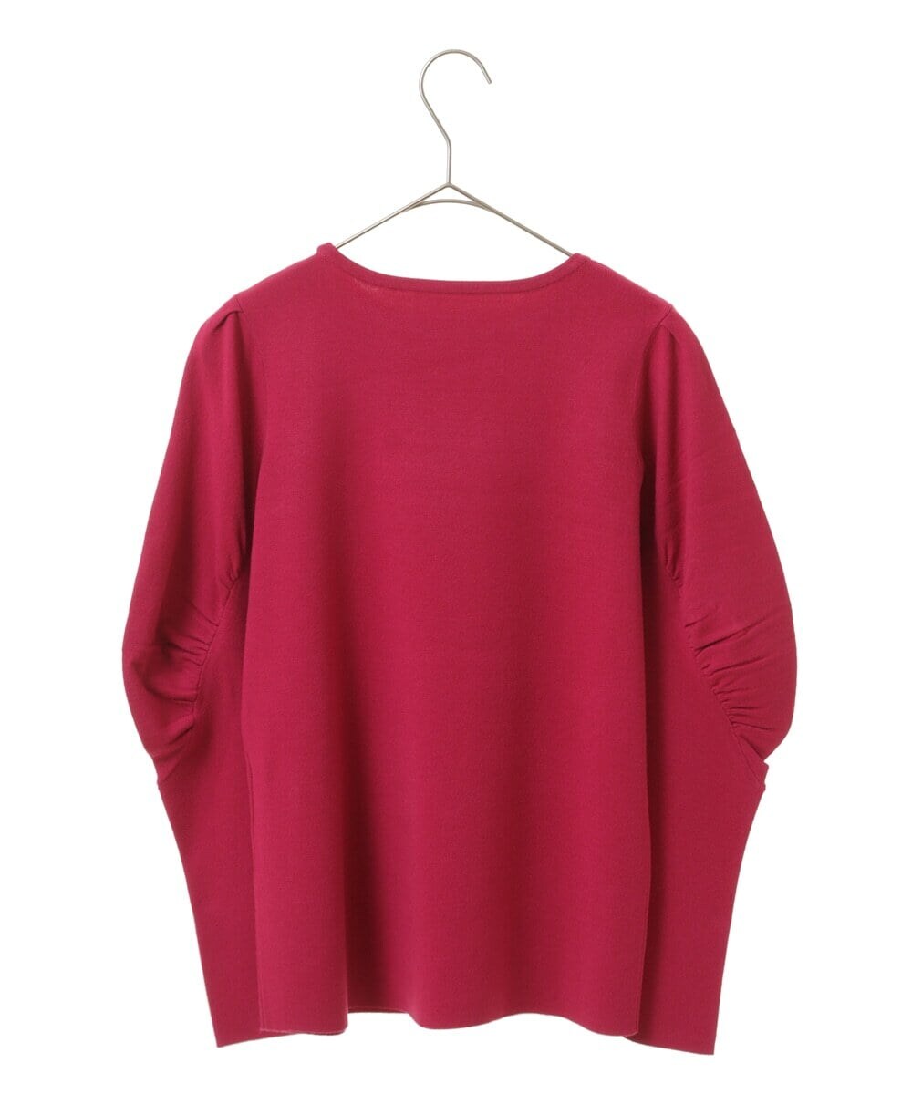 PHFAV57190 GEORGES RECH(小さいサイズ)(メゾン ドゥ サンク) レーヨンストレッチギャザースリーブニット[洗える] ピンク