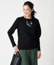 PHFAV57190 GEORGES RECH(小さいサイズ)(メゾン ドゥ サンク) レーヨンストレッチギャザースリーブニット[洗える] ピンク