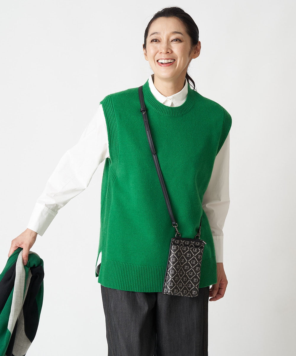 PHFAV63290 GEORGES RECH(小さいサイズ)(メゾン ドゥ サンク) 3WAYニットプルオーバー[洗える] グリーン