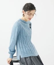 PHFCA02270 GEORGES RECH(小さいサイズ)(メゾン ドゥ サンク) ラメリリーヤーンニットプルオーバー ライトブルー