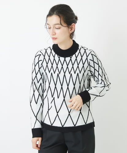 PHFCA03250  ブークレダイヤジャガードハイネックニット