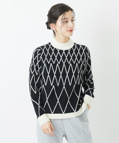 PHFCA03250  ブークレダイヤジャガードハイネックニット
