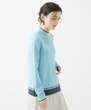 PHFCA07230 GEORGES RECH(小さいサイズ)(メゾン ドゥ サンク) [アンサンブル対応]メリノウールランダムリブハイネックニット ライトグレー