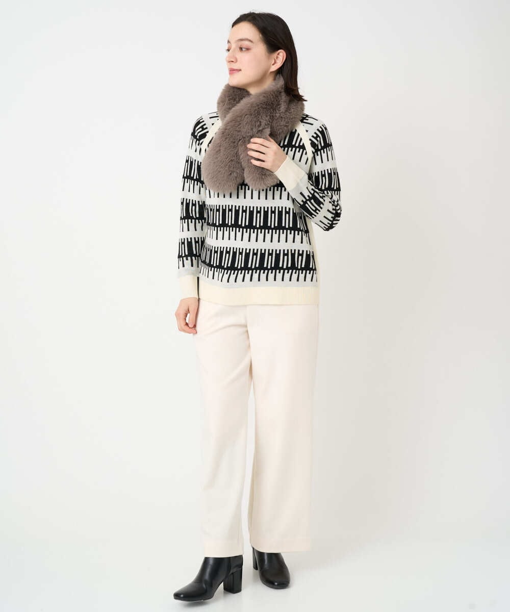 PHFCD56270 GEORGES RECH(小さいサイズ)(メゾン ドゥ サンク) ジオメトリックジャガードウールニット ブルー