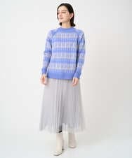 PHFCD56270 GEORGES RECH(小さいサイズ)(メゾン ドゥ サンク) ジオメトリックジャガードウールニット ブルー