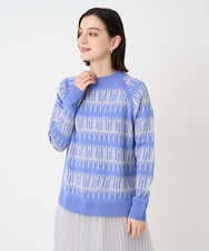 PHFCD56270 GEORGES RECH(小さいサイズ)(メゾン ドゥ サンク) ジオメトリックジャガードウールニット ブルー