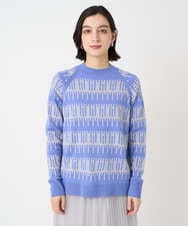 PHFCD56270 GEORGES RECH(小さいサイズ)(メゾン ドゥ サンク) ジオメトリックジャガードウールニット ブルー