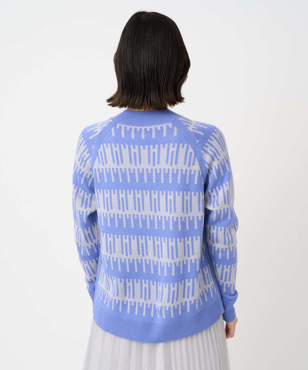 PHFCD56270 GEORGES RECH(小さいサイズ)(メゾン ドゥ サンク) ジオメトリックジャガードウールニット ブルー