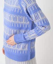 PHFCD56270 GEORGES RECH(小さいサイズ)(メゾン ドゥ サンク) ジオメトリックジャガードウールニット ブルー