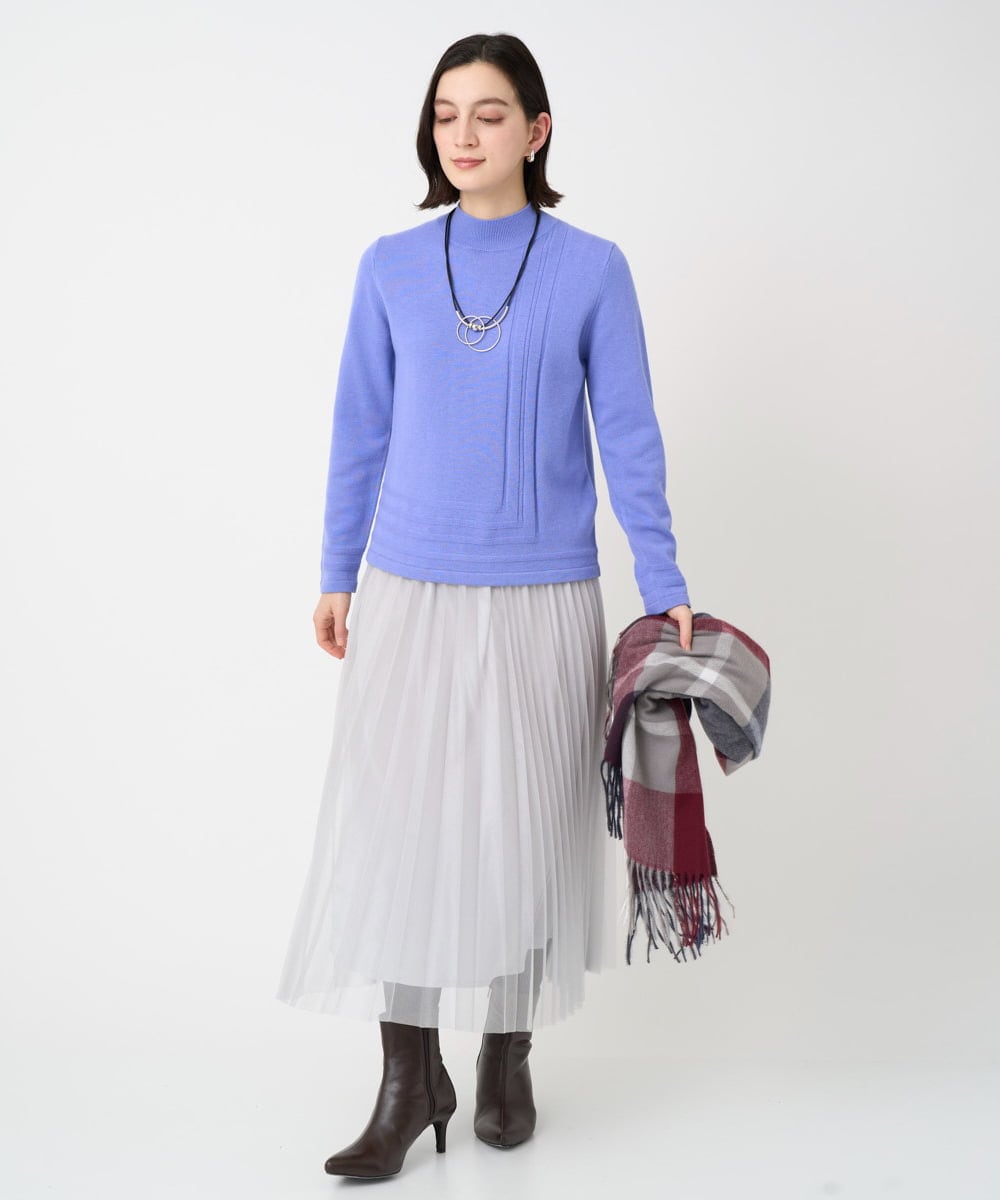 PHFCD57210 GEORGES RECH(小さいサイズ)(メゾン ドゥ サンク) [アンサンブル対応]メリノウールカラーハイネックニット ブルー