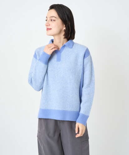 PHFCD58250  メランジブークレ襟付きニット