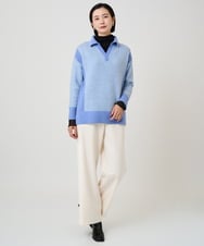 PHFCD58250 GEORGES RECH(小さいサイズ)(メゾン ドゥ サンク) メランジブークレ襟付きニット ライトブルー
