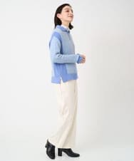 PHFCD58250 GEORGES RECH(小さいサイズ)(メゾン ドゥ サンク) メランジブークレ襟付きニット ライトブルー