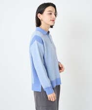 PHFCD58250 GEORGES RECH(小さいサイズ)(メゾン ドゥ サンク) メランジブークレ襟付きニット ライトブルー