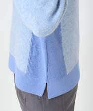 PHFCD58250 GEORGES RECH(小さいサイズ)(メゾン ドゥ サンク) メランジブークレ襟付きニット ライトブルー