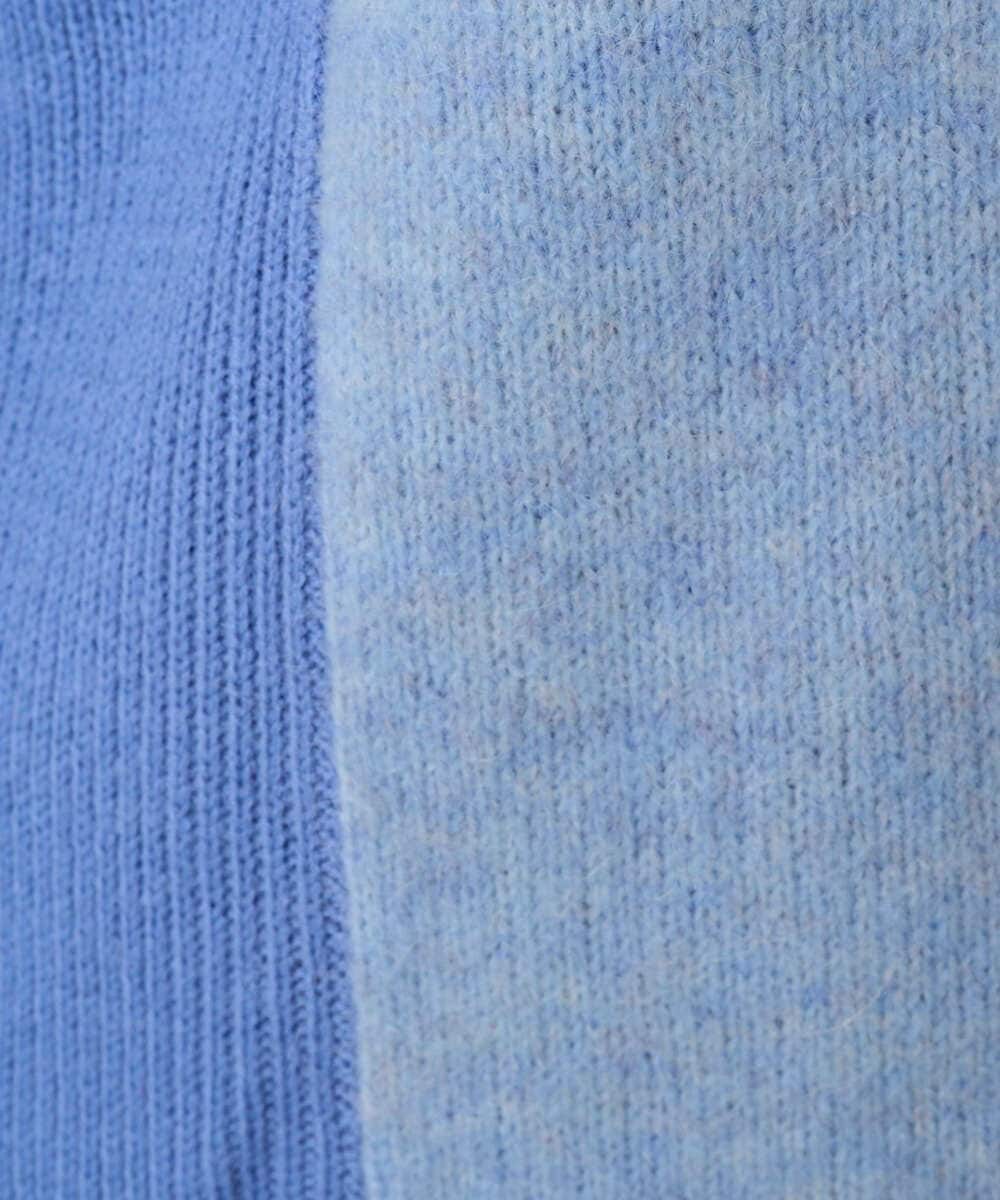 PHFCD58250 GEORGES RECH(小さいサイズ)(メゾン ドゥ サンク) メランジブークレ襟付きニット ライトブルー
