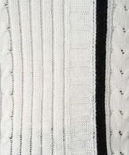 PHFCD59290 GEORGES RECH(小さいサイズ)(メゾン ドゥ サンク) バイカラーストライプケーブルニット ベージュ