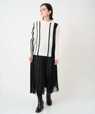 PHFCD59290 GEORGES RECH(小さいサイズ)(メゾン ドゥ サンク) バイカラーストライプケーブルニット ベージュ