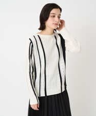 PHFCD59290 GEORGES RECH(小さいサイズ)(メゾン ドゥ サンク) バイカラーストライプケーブルニット ベージュ