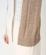 PHFCD59290 GEORGES RECH(小さいサイズ)(メゾン ドゥ サンク) バイカラーストライプケーブルニット ベージュ