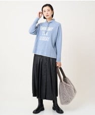 PHFCD61230 GEORGES RECH(小さいサイズ)(メゾン ドゥ サンク) ドロストハイネックロゴニット ライトブルー