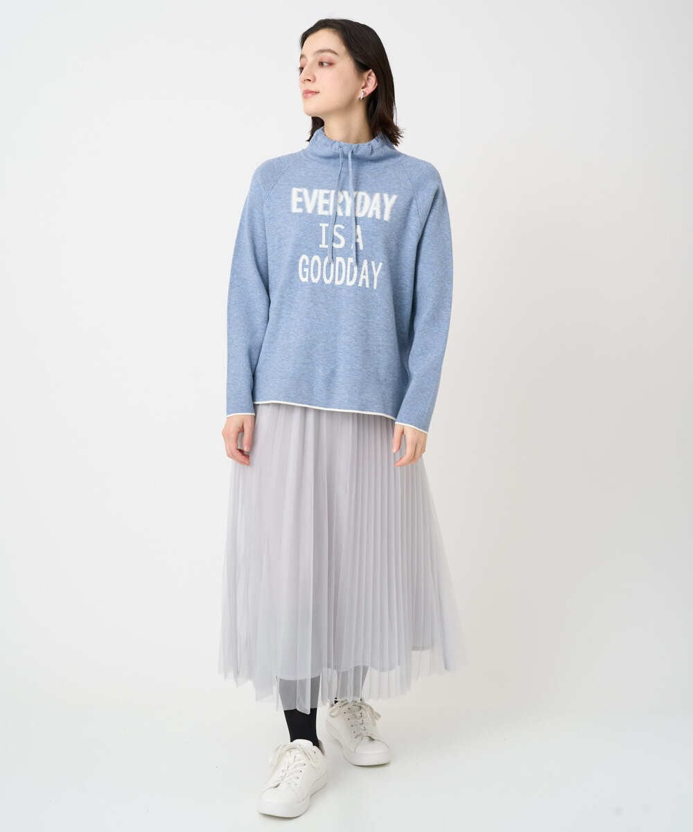 PHFCD61230 GEORGES RECH(小さいサイズ)(メゾン ドゥ サンク) ドロストハイネックロゴニット ライトブルー