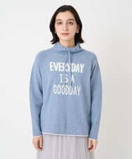 PHFCD61230 GEORGES RECH(小さいサイズ)(メゾン ドゥ サンク) ドロストハイネックロゴニット ライトブルー