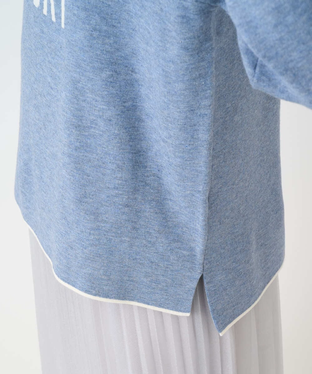 PHFCD61230 GEORGES RECH(小さいサイズ)(メゾン ドゥ サンク) ドロストハイネックロゴニット ライトブルー