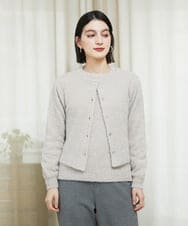 PHFCF51230 GEORGES RECH(小さいサイズ)(メゾン ドゥ サンク) メタリックシャギークルーネックニット ベージュ