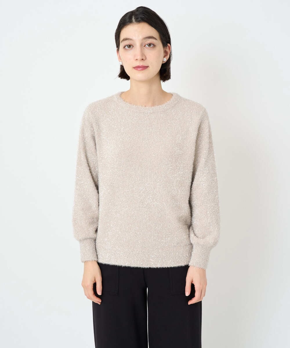 PHFCF51230 GEORGES RECH(小さいサイズ)(メゾン ドゥ サンク) メタリックシャギークルーネックニット ベージュ
