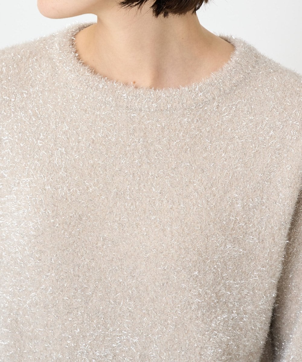 PHFCF51230 GEORGES RECH(小さいサイズ)(メゾン ドゥ サンク) メタリックシャギークルーネックニット ベージュ