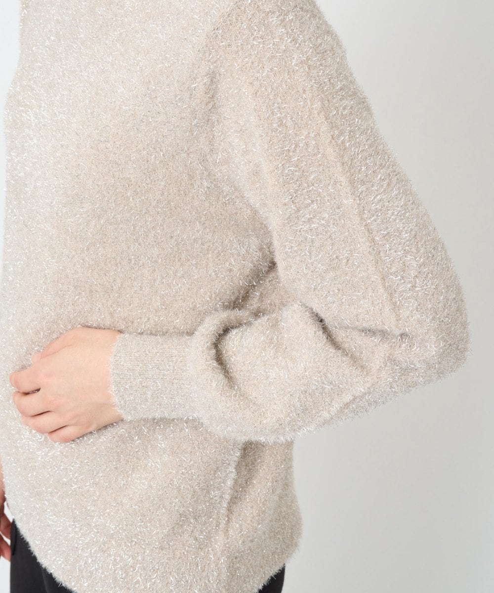 PHFCF51230 GEORGES RECH(小さいサイズ)(メゾン ドゥ サンク) メタリックシャギークルーネックニット ベージュ