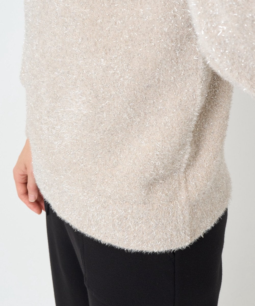 PHFCF51230 GEORGES RECH(小さいサイズ)(メゾン ドゥ サンク) メタリックシャギークルーネックニット ベージュ