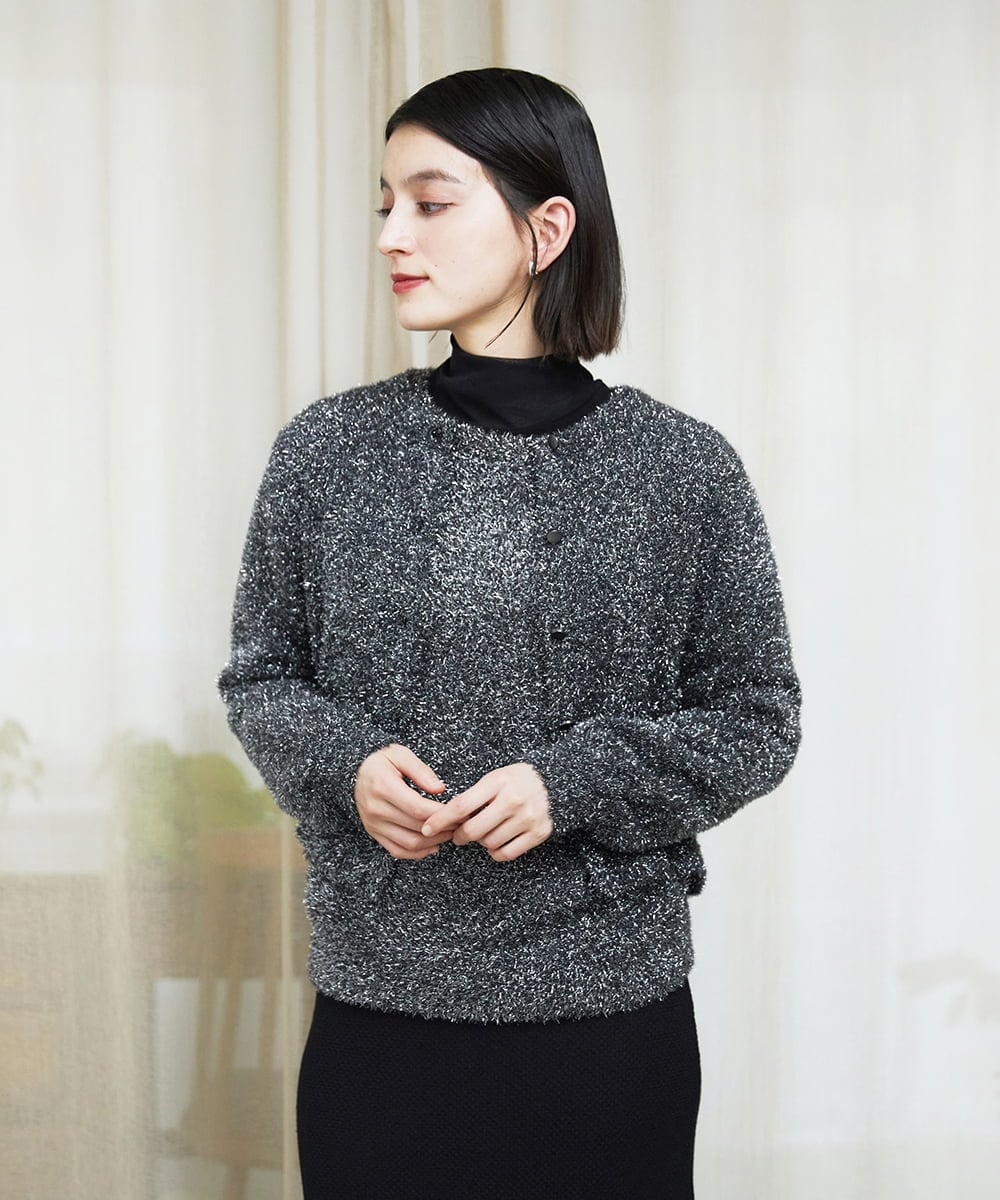 PHFCF51230 GEORGES RECH(小さいサイズ)(メゾン ドゥ サンク) メタリックシャギークルーネックニット ベージュ