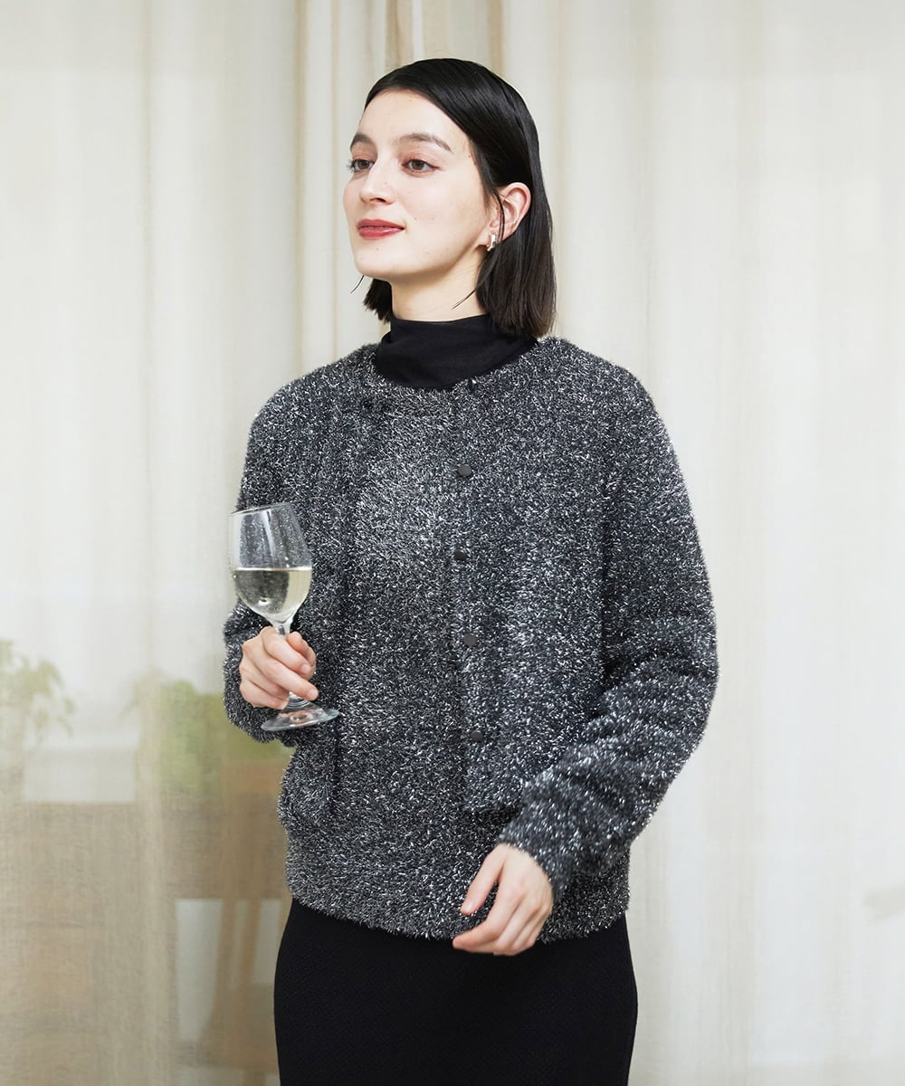 PHFCF51230 GEORGES RECH(小さいサイズ)(メゾン ドゥ サンク) メタリックシャギークルーネックニット ベージュ