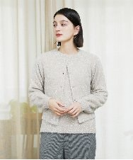 PHFCF51230 GEORGES RECH(小さいサイズ)(メゾン ドゥ サンク) メタリックシャギークルーネックニット ベージュ