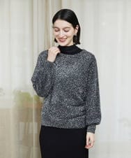 PHFCF51230 GEORGES RECH(小さいサイズ)(メゾン ドゥ サンク) メタリックシャギークルーネックニット ブラック