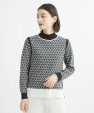 PHFCV05230 GEORGES RECH(小さいサイズ)(メゾン ドゥ サンク) ミックスジャガードハイネックニット ブラック系