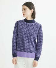 PHFCV05230 GEORGES RECH(小さいサイズ)(メゾン ドゥ サンク) ミックスジャガードハイネックニット ブラック系