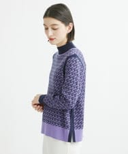 PHFCV05230 GEORGES RECH(小さいサイズ)(メゾン ドゥ サンク) ミックスジャガードハイネックニット ブラック系