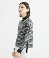 PHFCV05230 GEORGES RECH(小さいサイズ)(メゾン ドゥ サンク) ミックスジャガードハイネックニット ブラック系