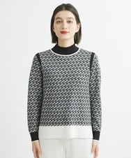 PHFCV05230 GEORGES RECH(小さいサイズ)(メゾン ドゥ サンク) ミックスジャガードハイネックニット ブラック系