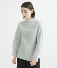 PHFCV06250 GEORGES RECH(小さいサイズ)(メゾン ドゥ サンク) ヘアリーブークレヤーンボトルネックニット ライトグレー